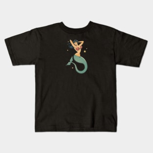 Vintage Mermaid Tattoo Kids T-Shirt